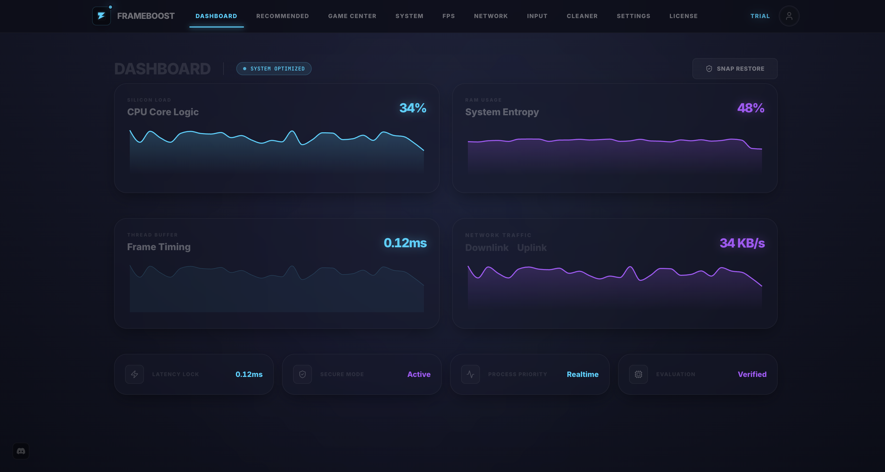 FrameBoost Windows Dashboard